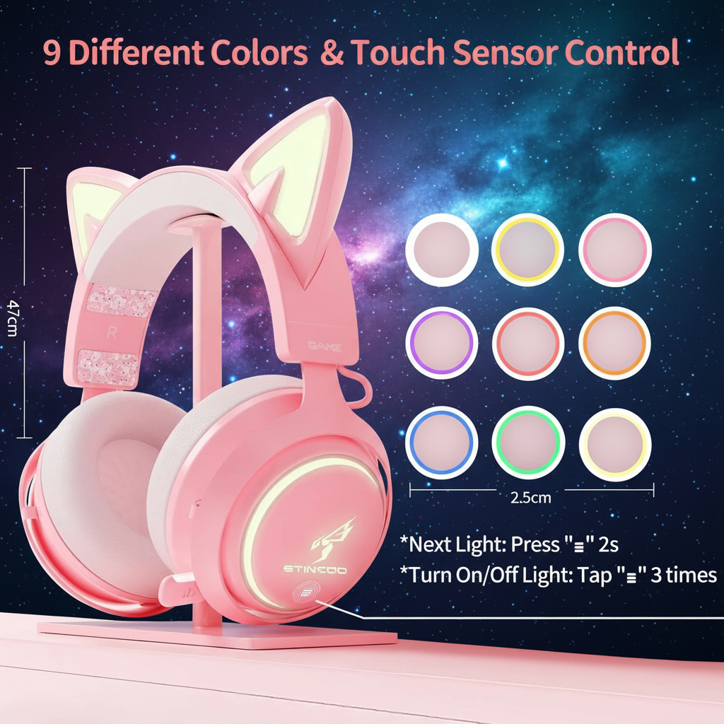 Pink Cat Ear - Wireless Headphones