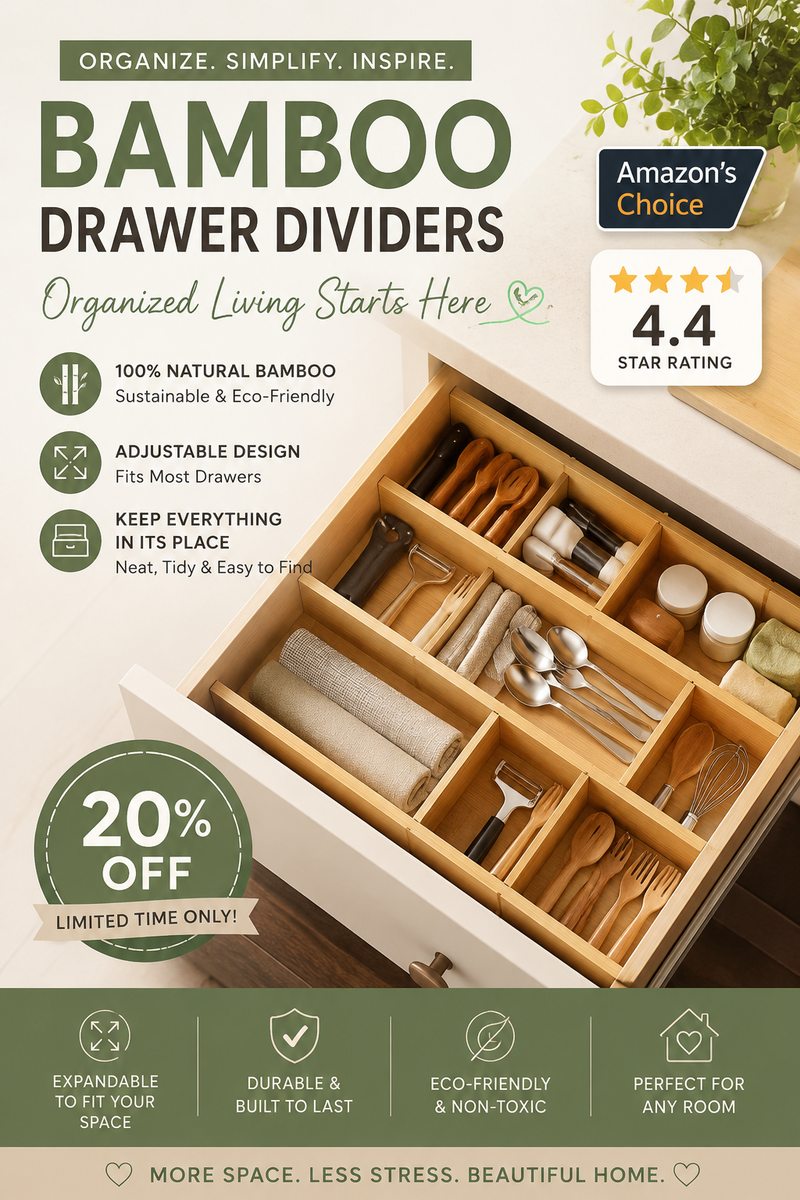 Bamboo Drawer Dividers for a Clutter-Free Kitchen & Organized Home