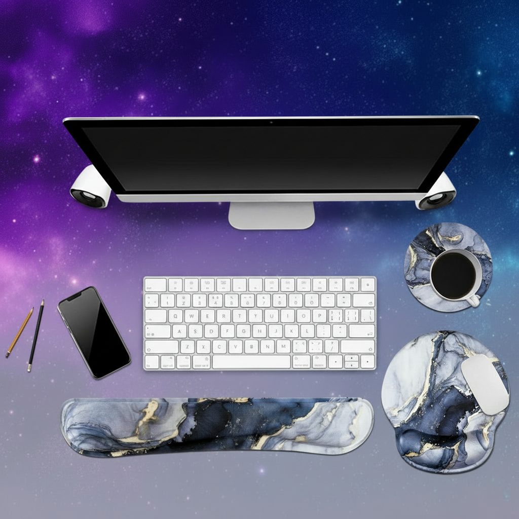 Marble - Ergonomic Mouse Pad & Keyboard Wrist Rest Set