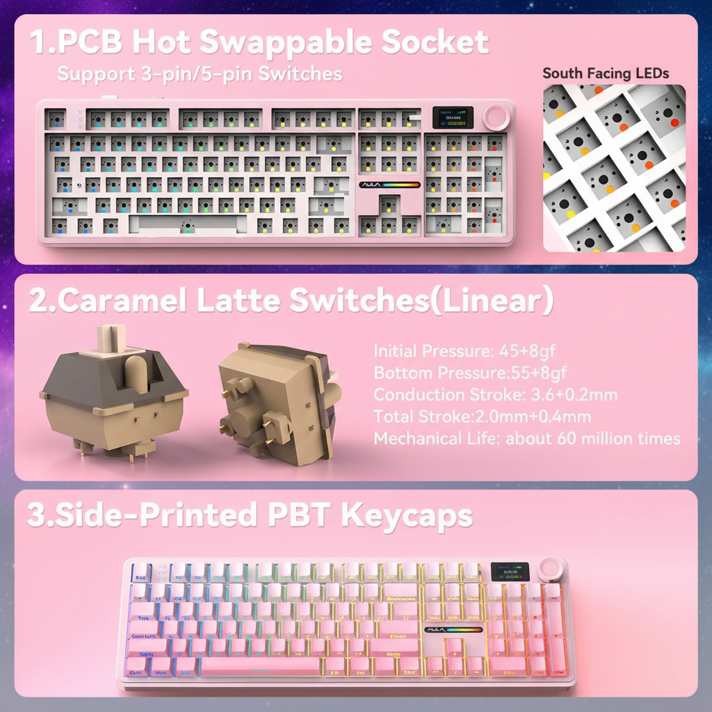 F108 PRO - Full-Size Wireless Mechanical Keyboard